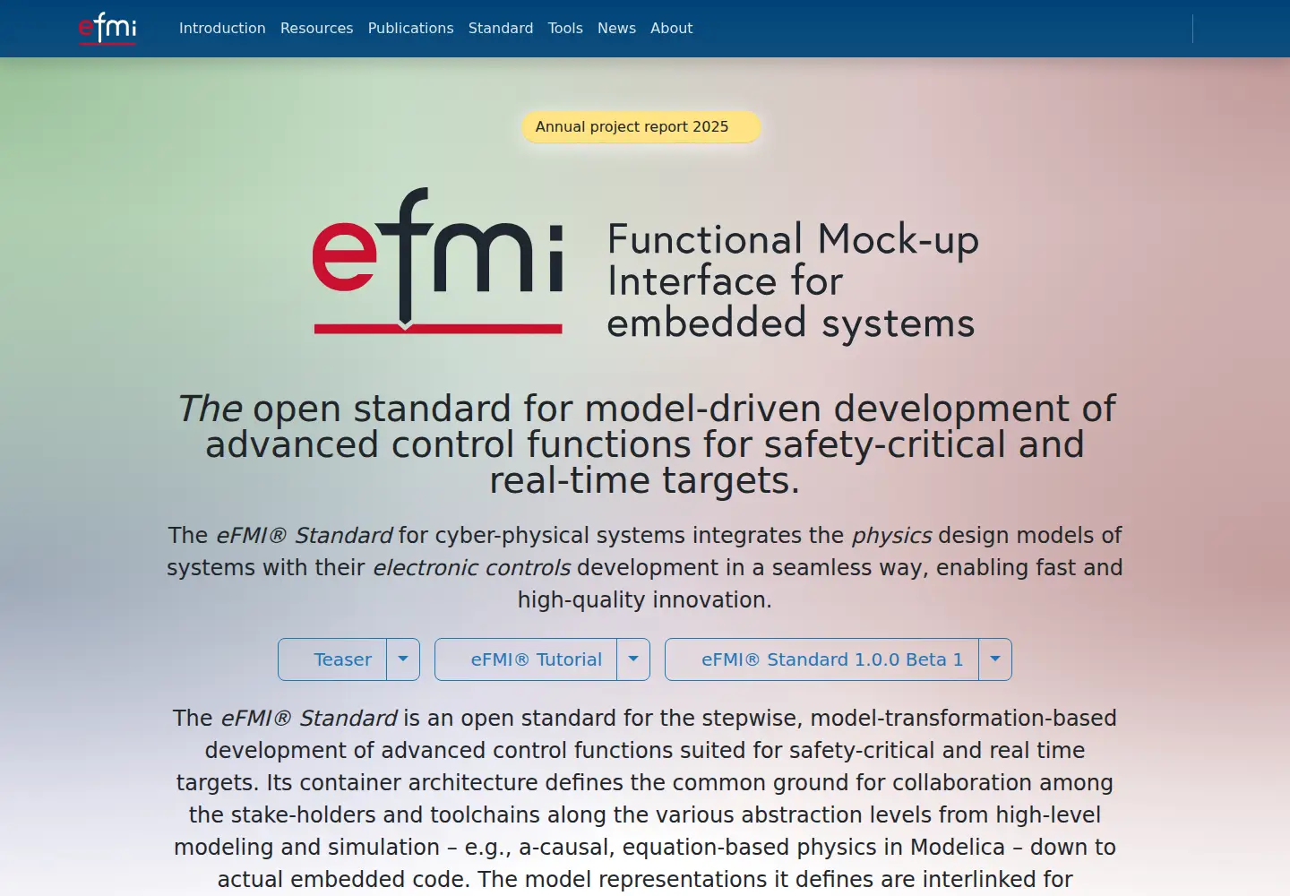 Screenshot of efmi-standard.org