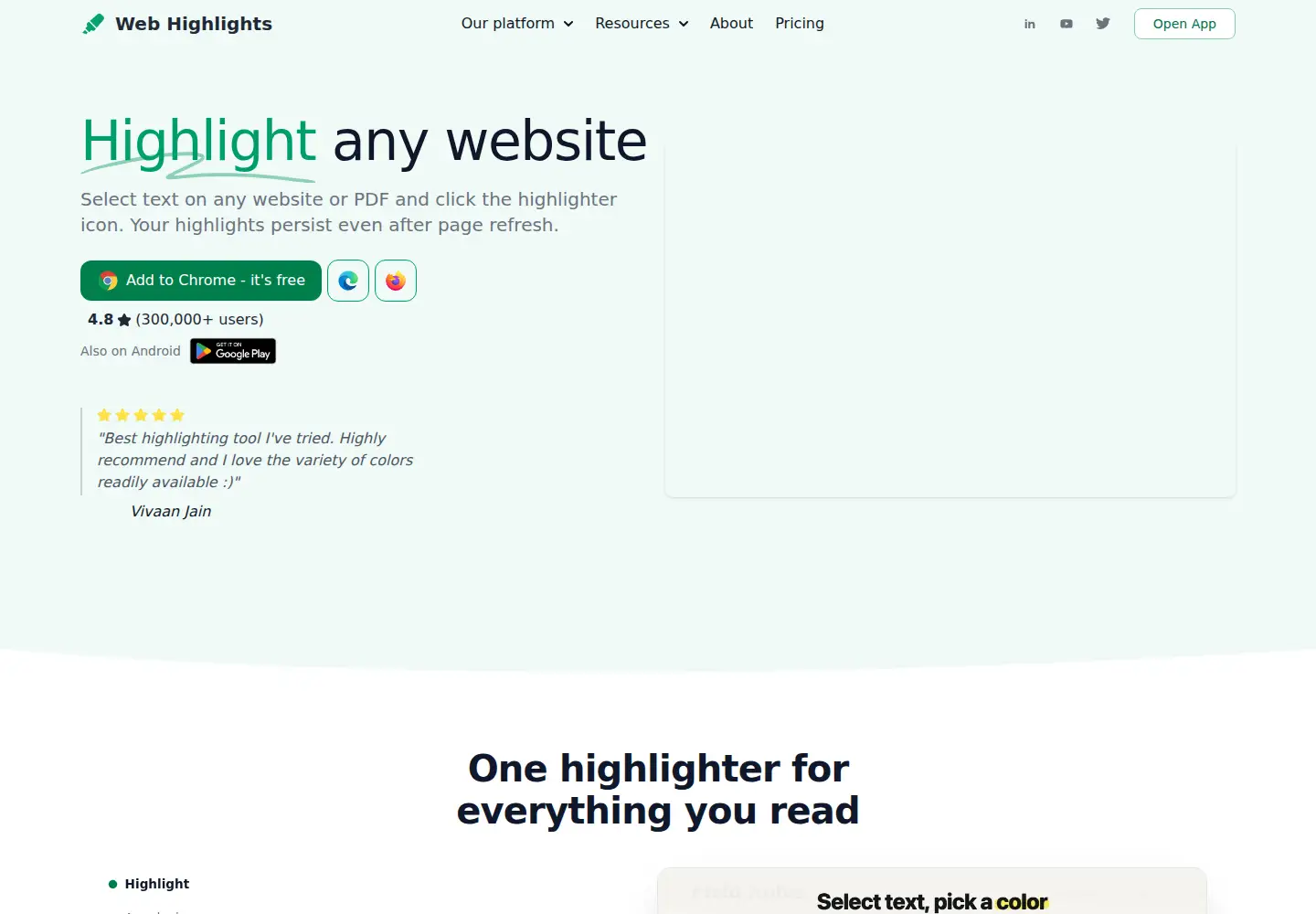 Screenshot of web-highlights.com