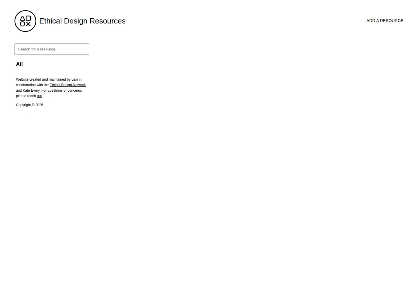 Screenshot of ethicaldesignresources.com