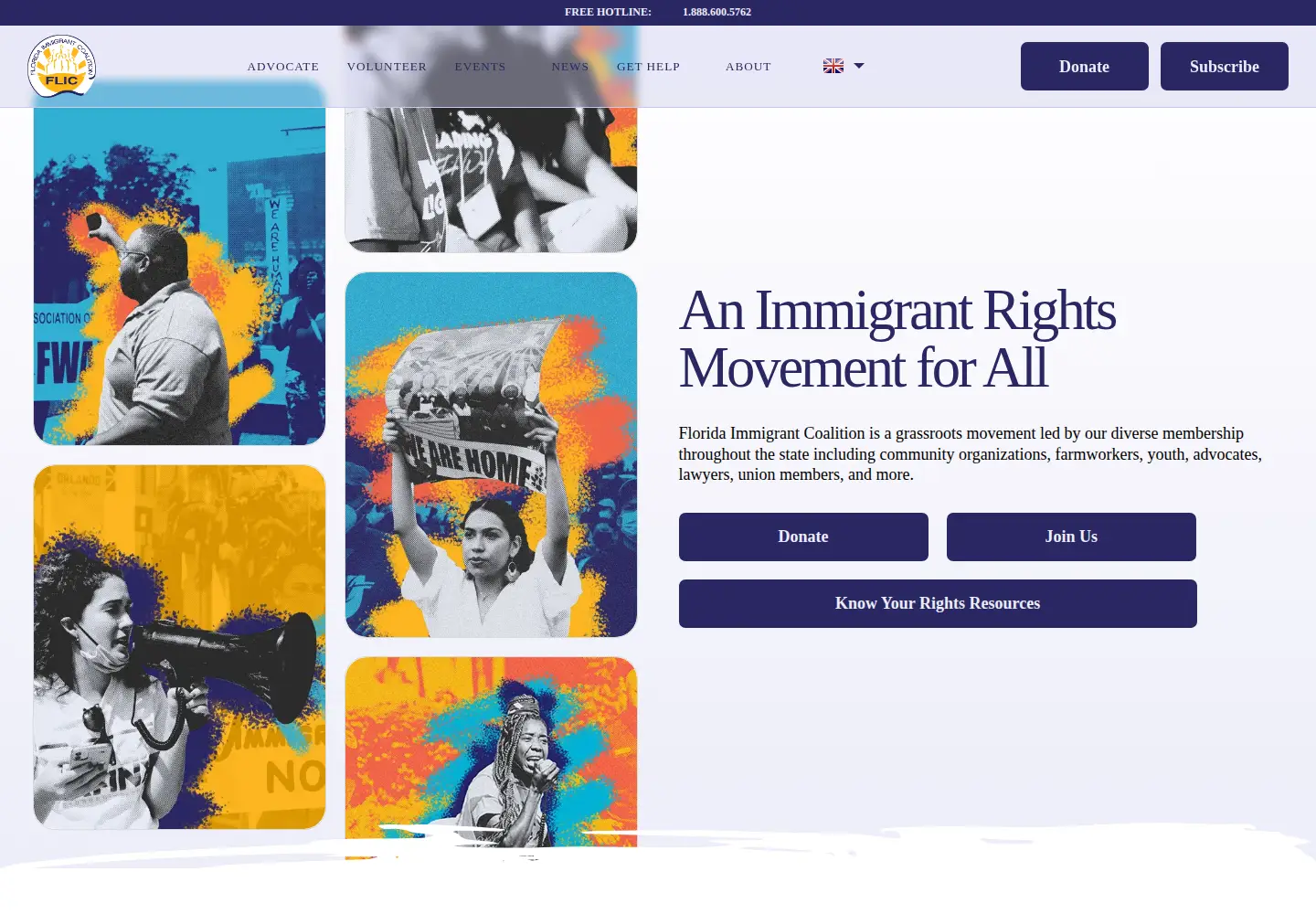 Captured homepage of floridaimmigrant.org in the current scan
