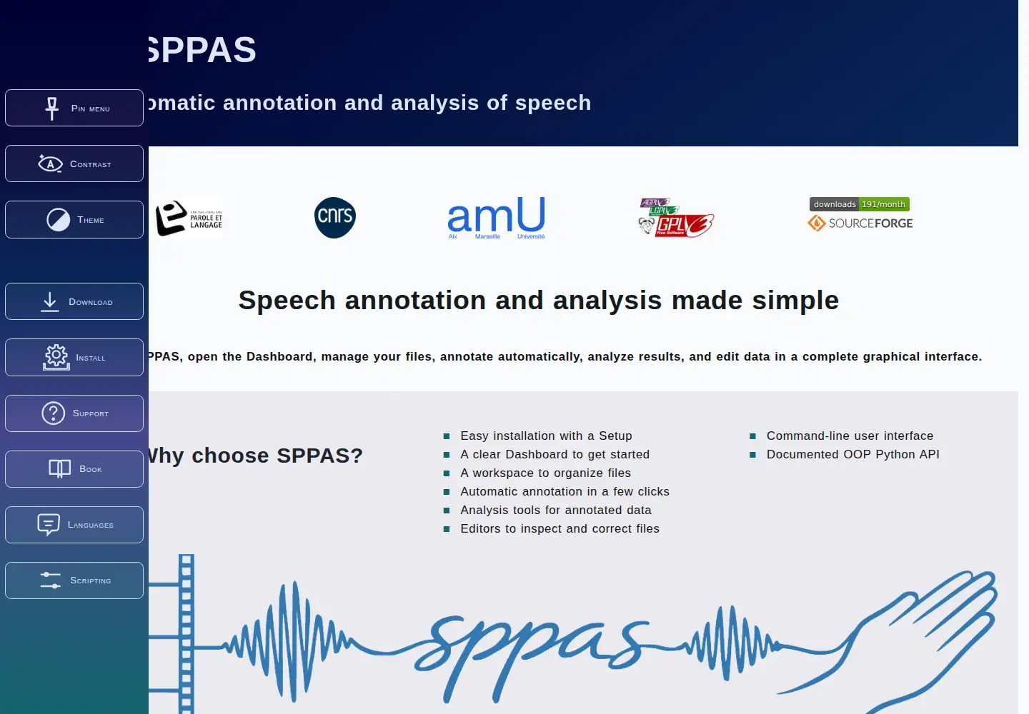 Screenshot of sppas.org