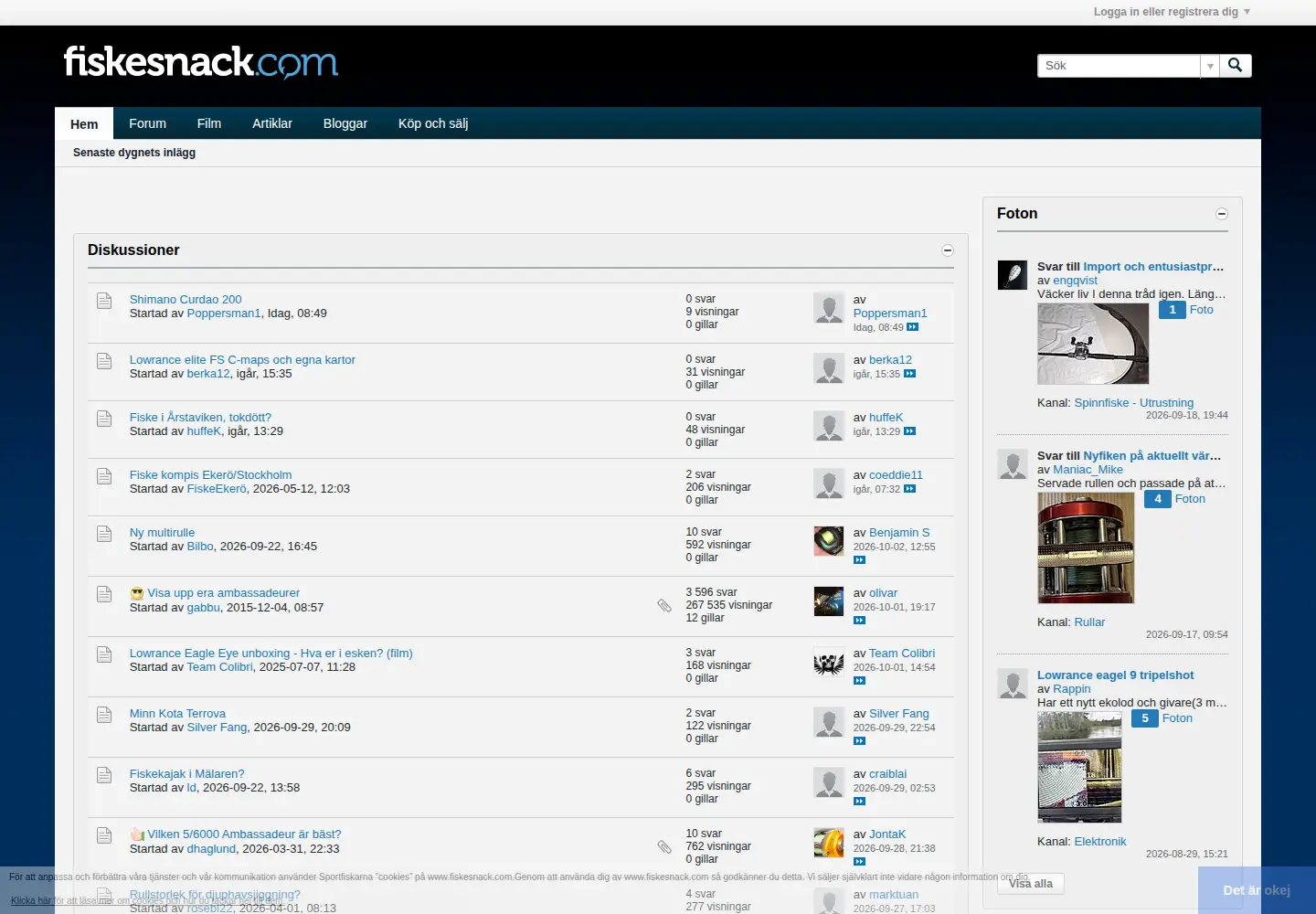 Captured homepage of fiskesnack.com in the current scan