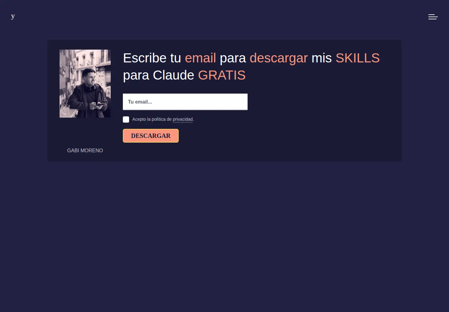 Screenshot of gabimoreno.soy