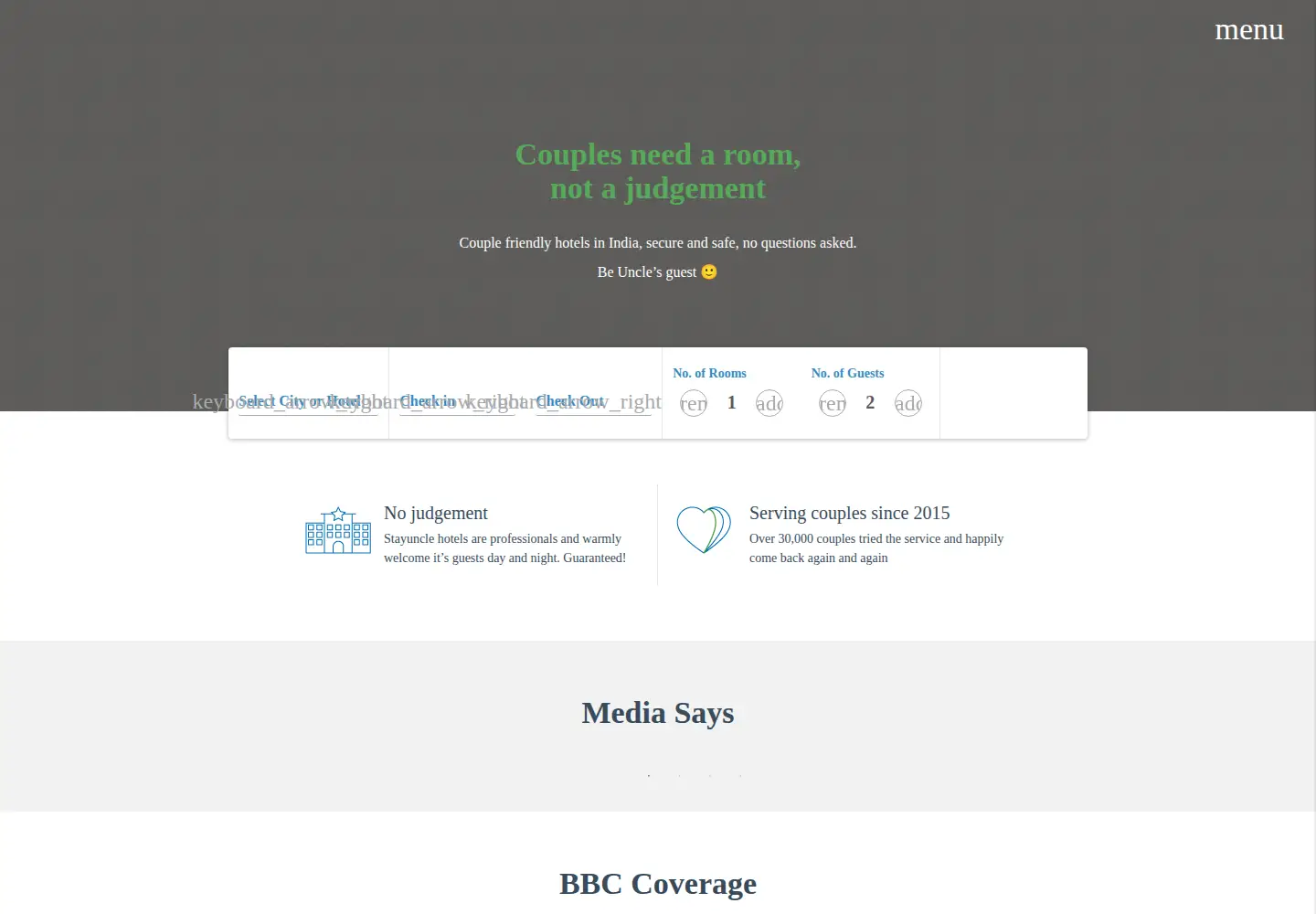 Captured homepage of stayuncle.com in the current scan