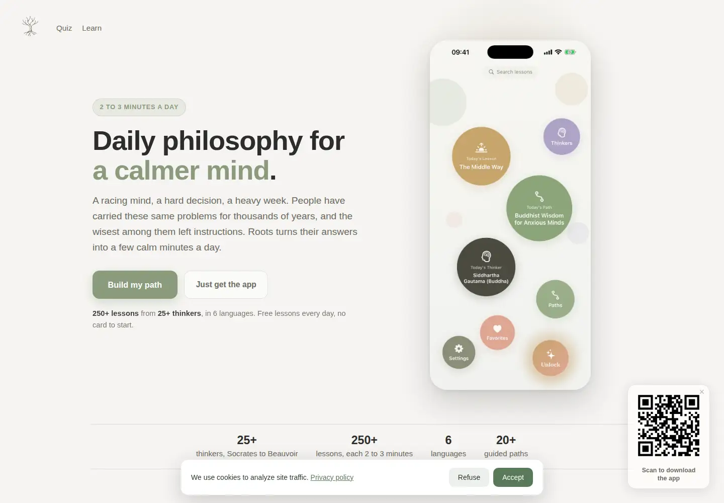 Captured homepage of daily-philosophy-app.com in the current scan