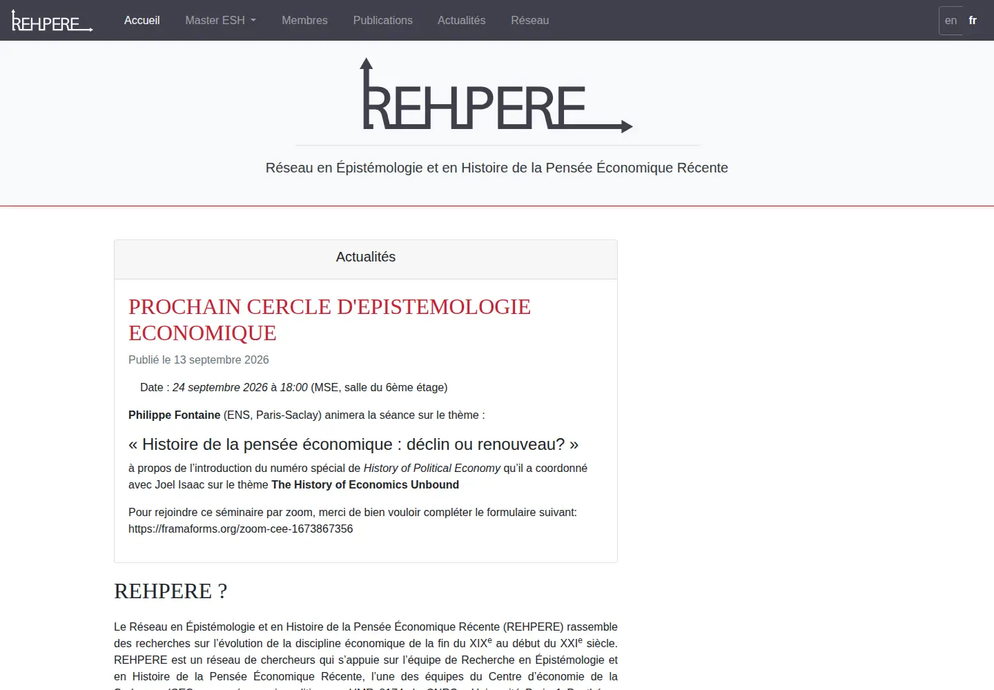Screenshot of rehpere.org