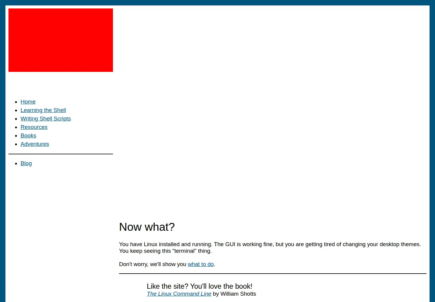 Screenshot of linuxcommand.org