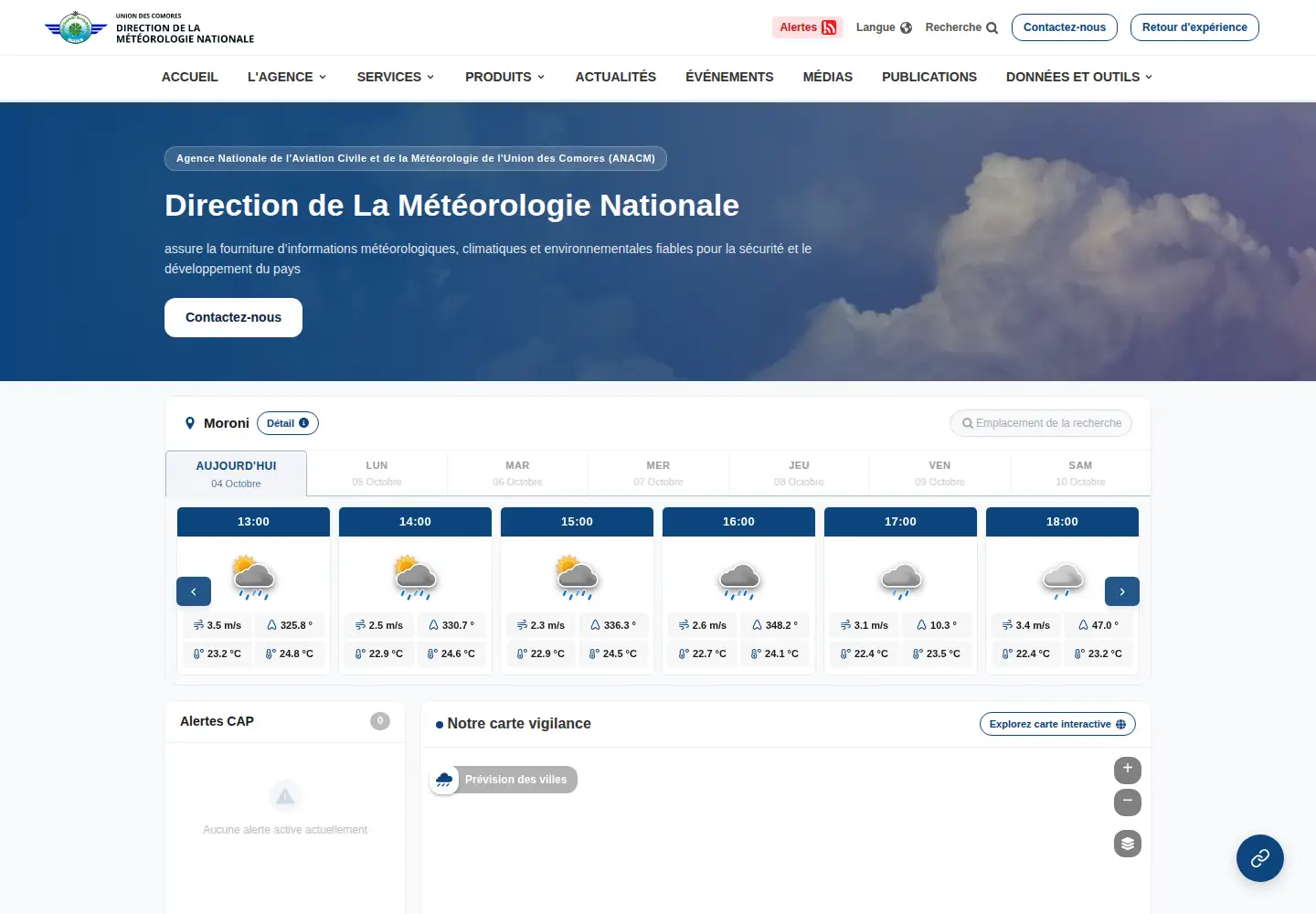 Screenshot of meteocomores.km
