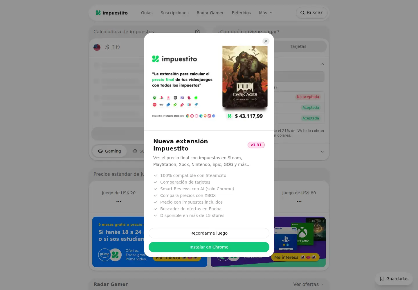 Screenshot of impuestito.org