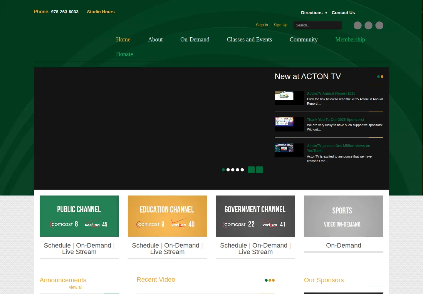 Screenshot of actontv.org
