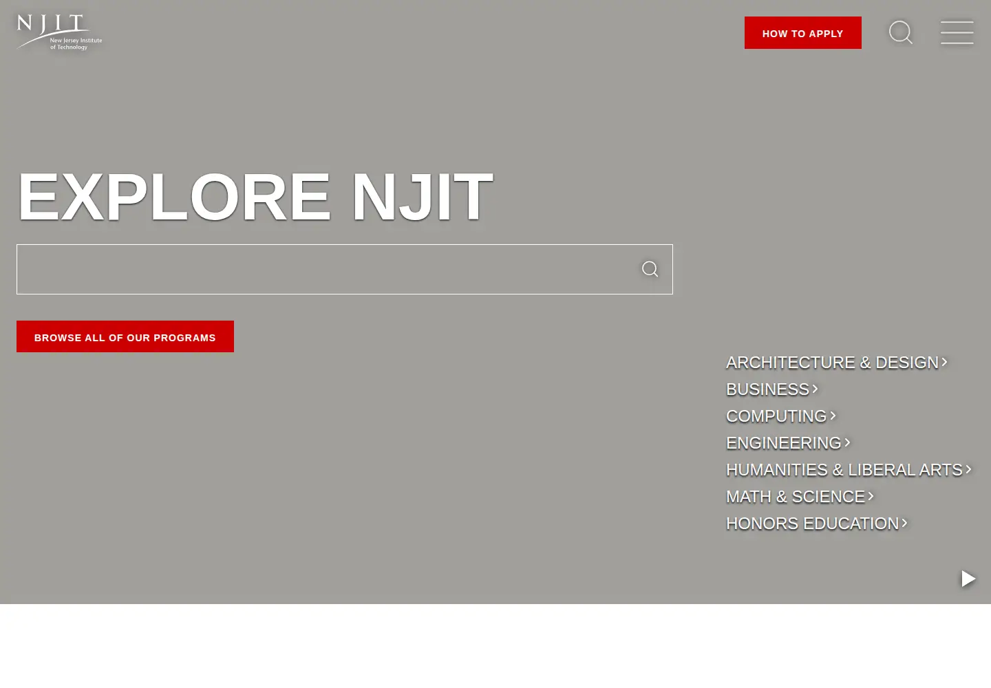 Screenshot of njit.edu