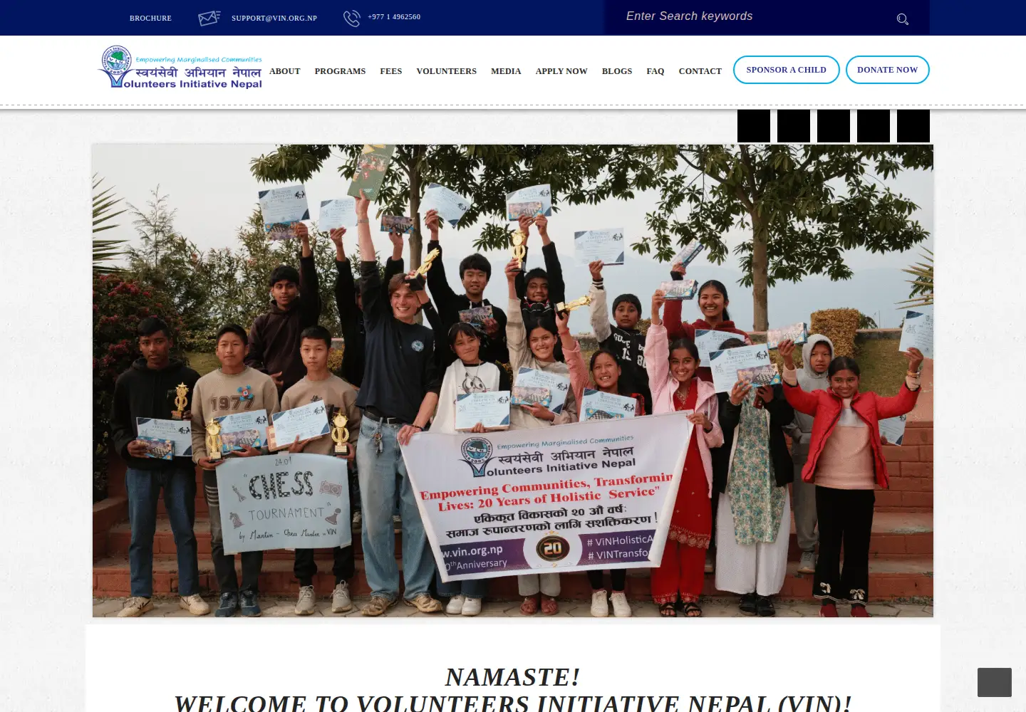 Screenshot of volunteersinitiativenepal.org