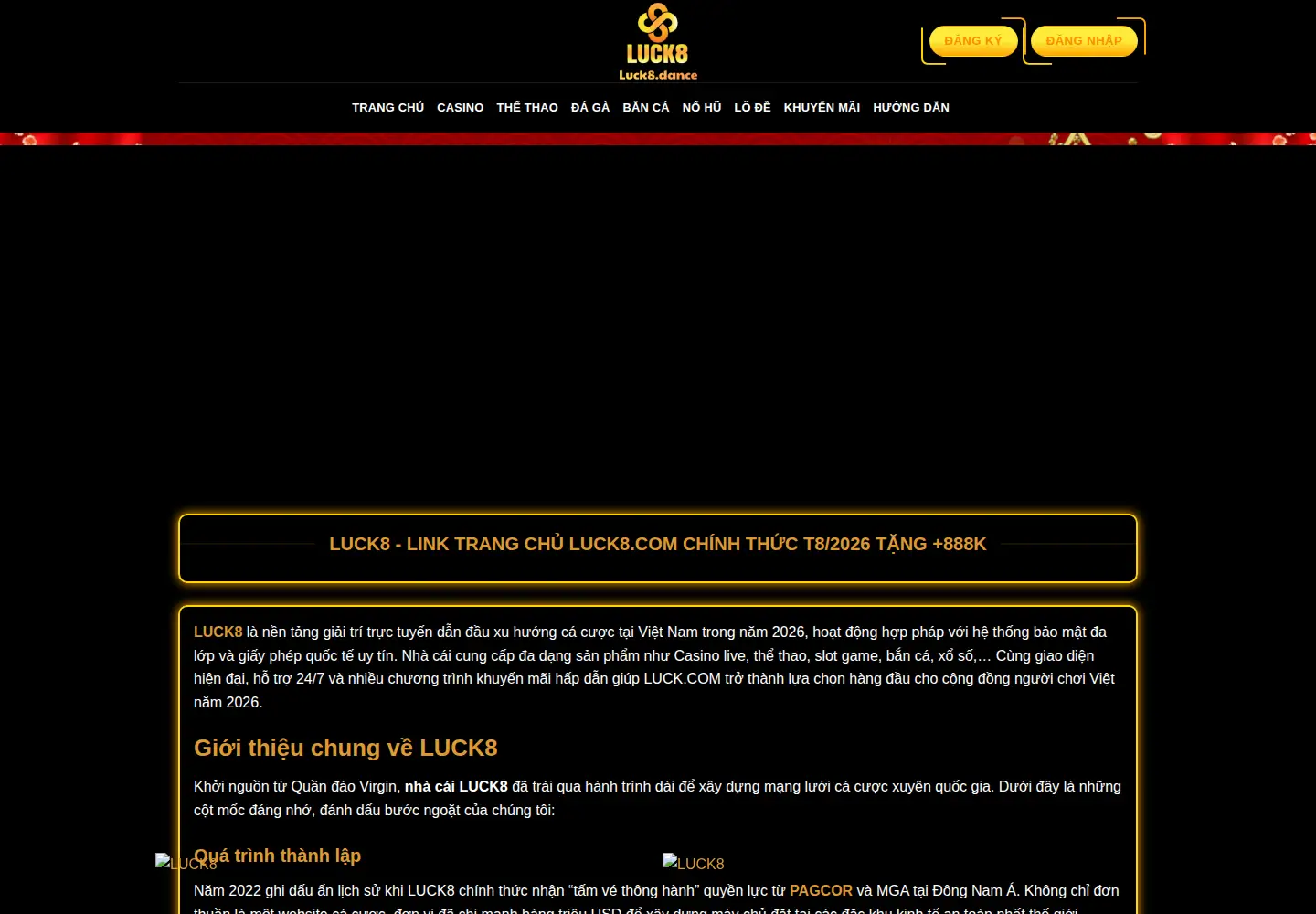 Screenshot of luck8.dance