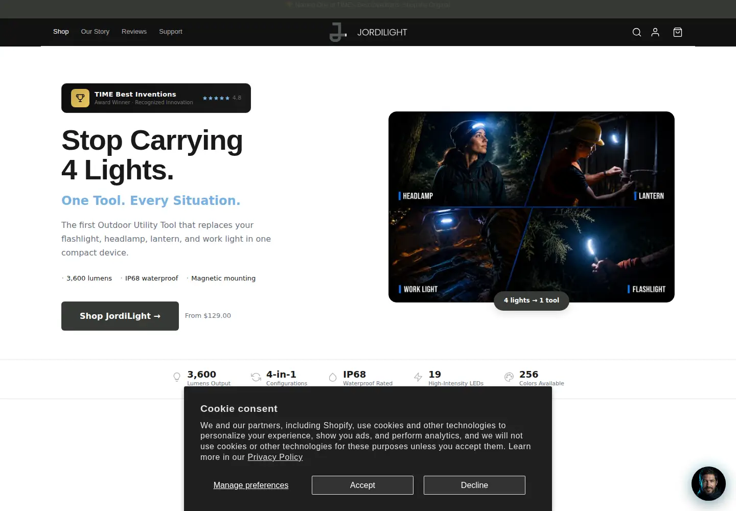 Screenshot of jordilight.com