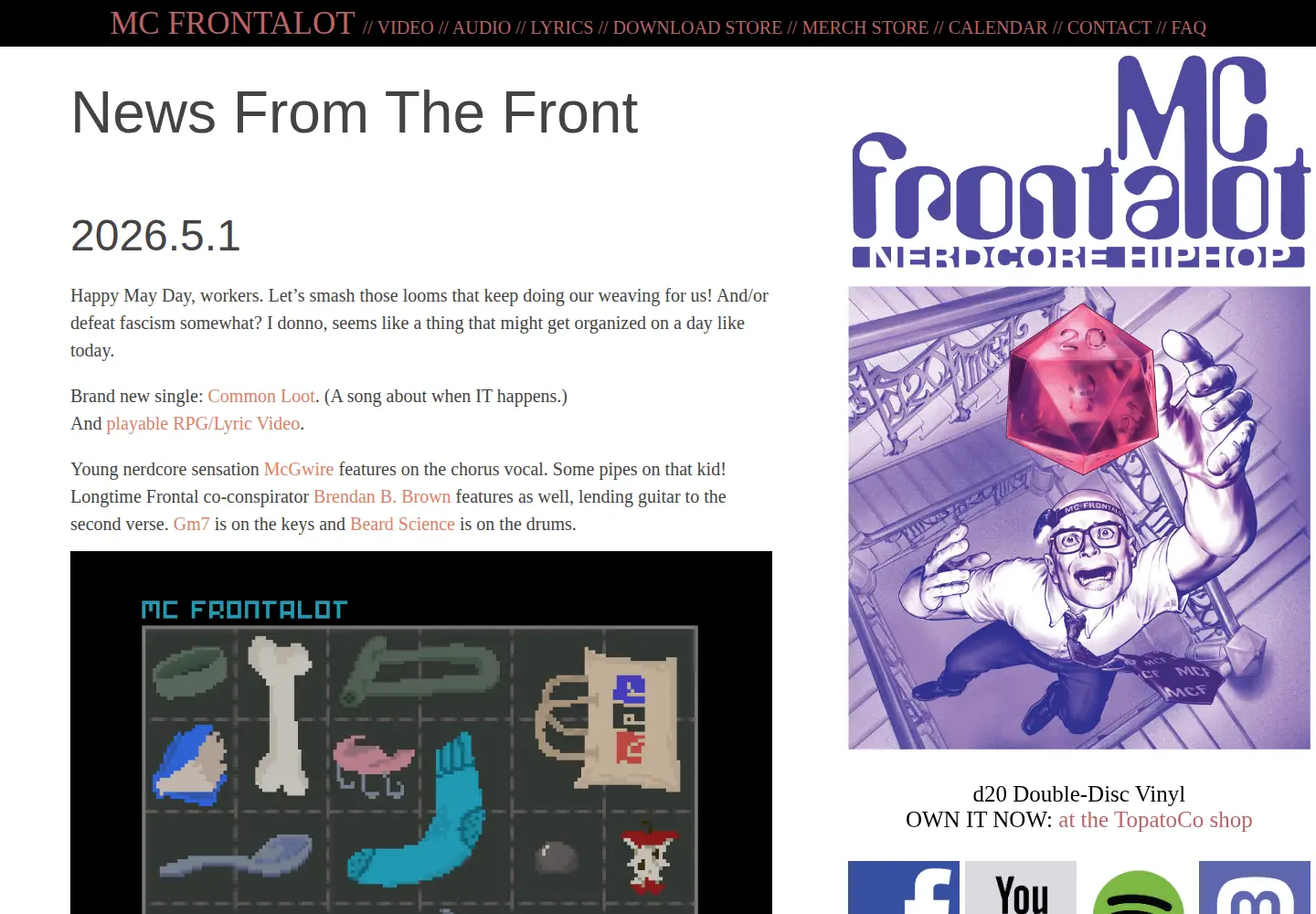 Screenshot of frontalot.com
