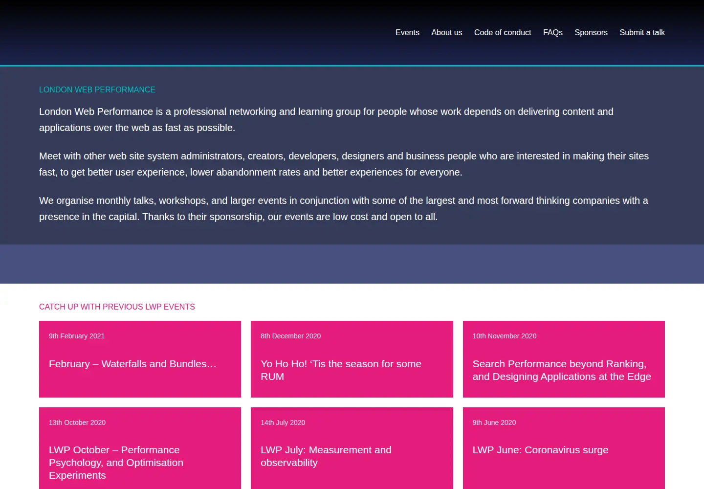 Screenshot of ldnwebperf.org