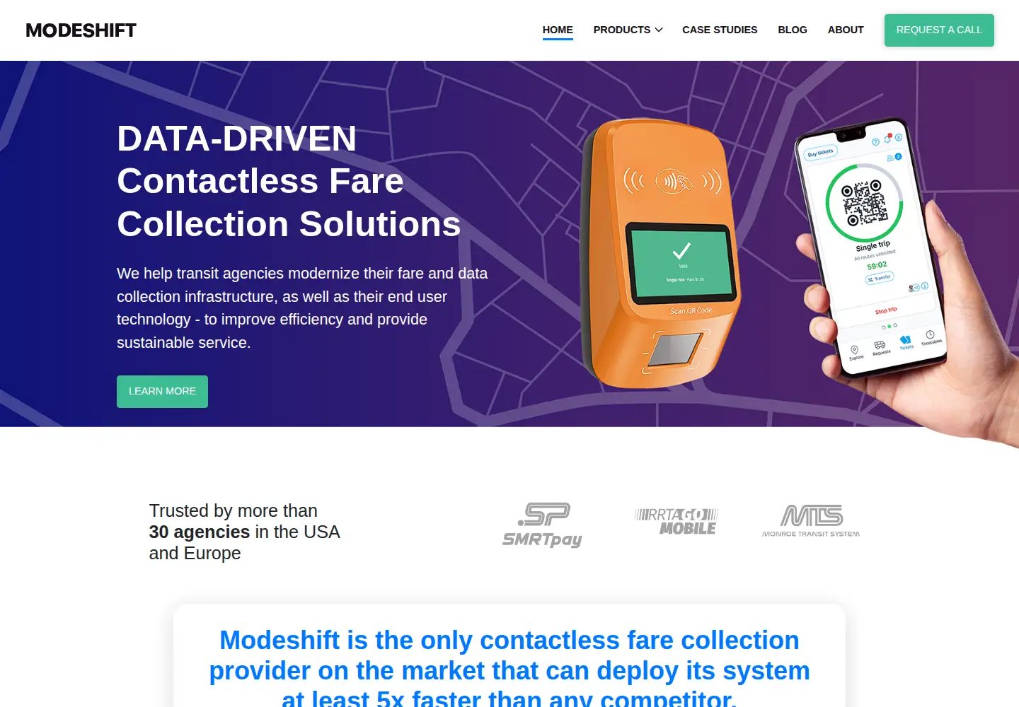 Captured homepage of modeshift.com in the current scan