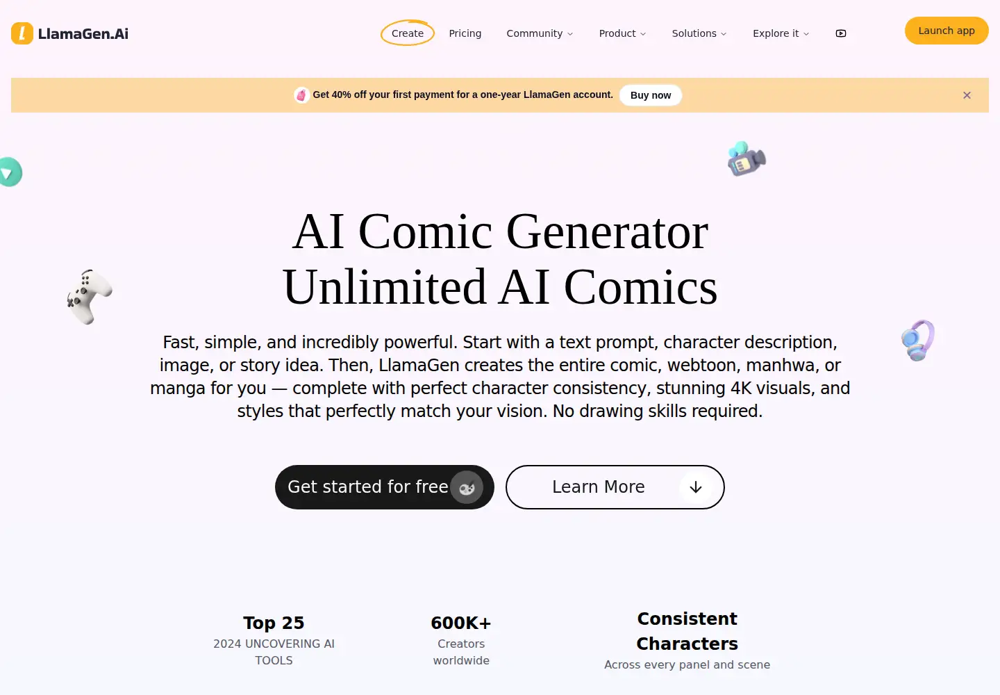 Screenshot of llamagen.ai