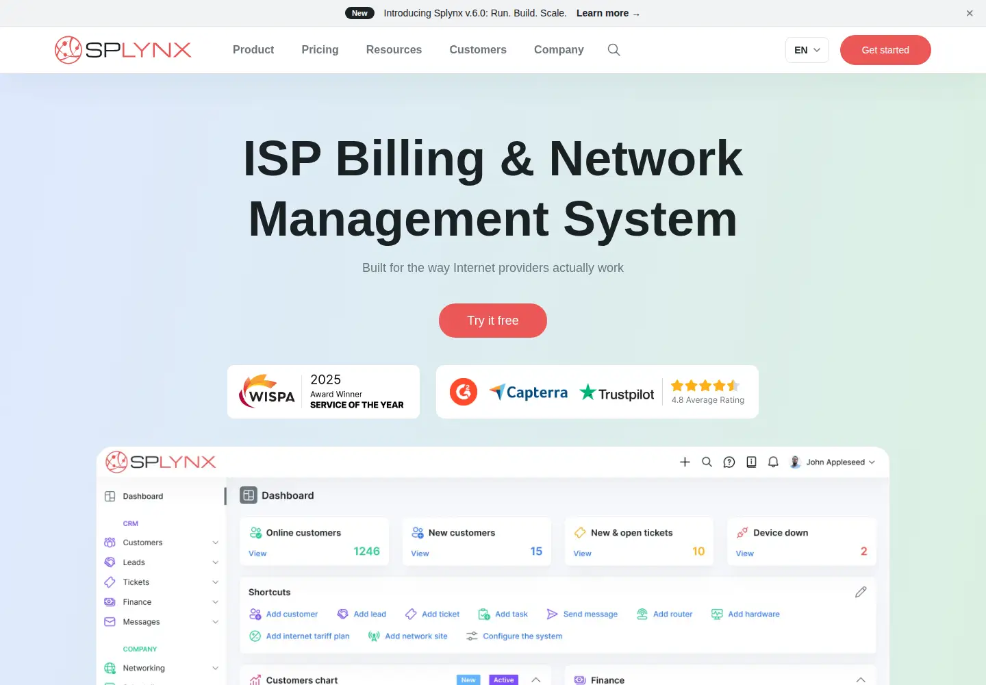 Screenshot of splynx.com