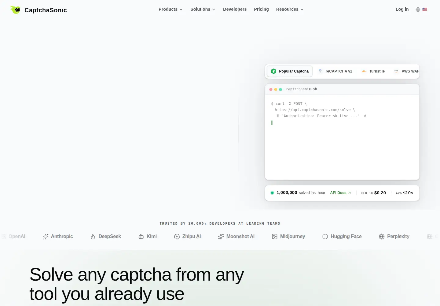 Screenshot of captchasonic.com