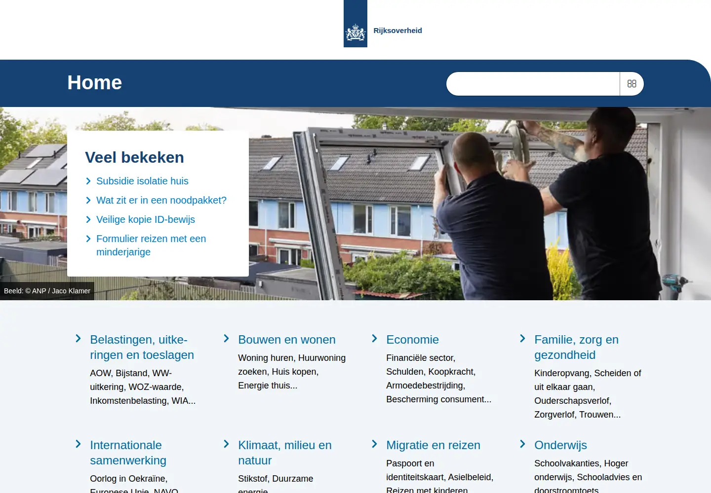 Screenshot of rijksoverheid.nl
