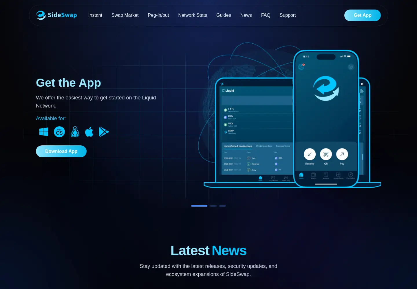Screenshot of sideswap.io