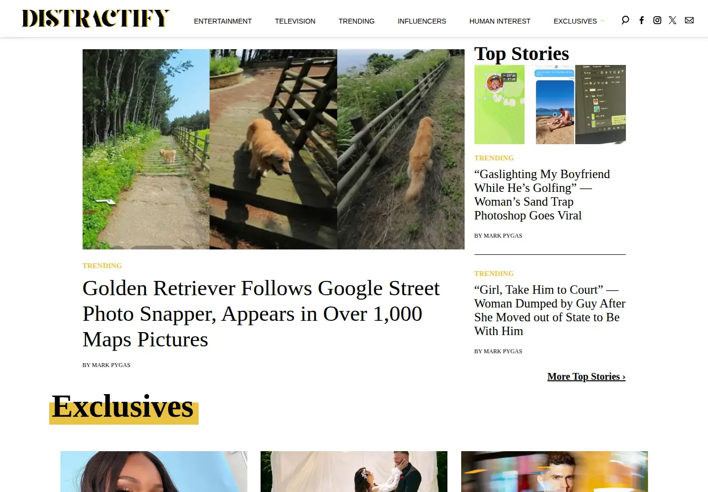Screenshot of distractify.com
