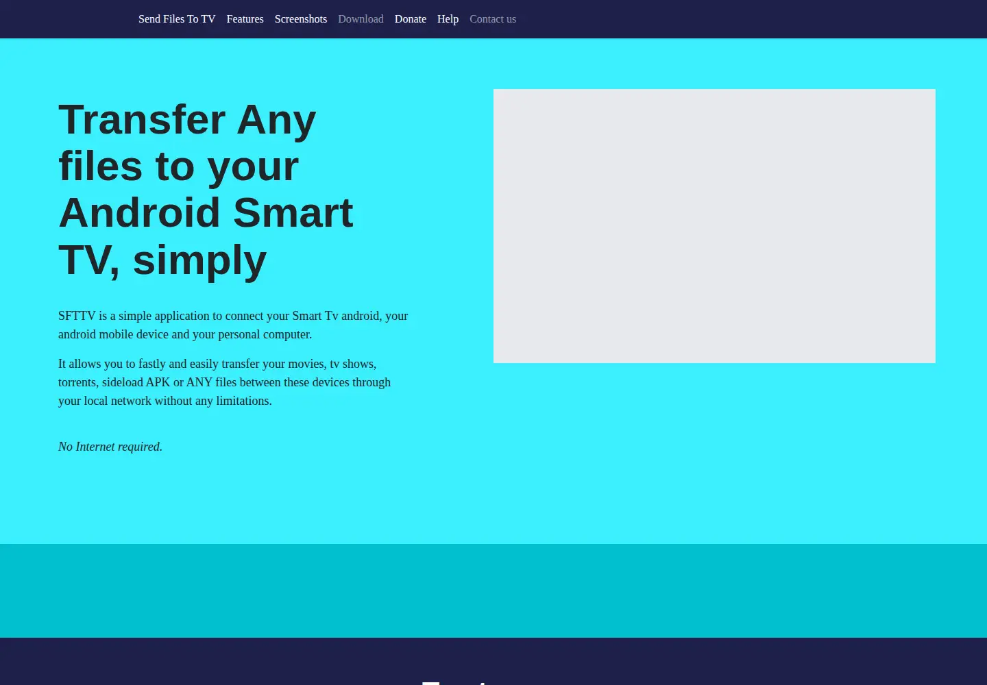 Screenshot of sendfilestotv.app