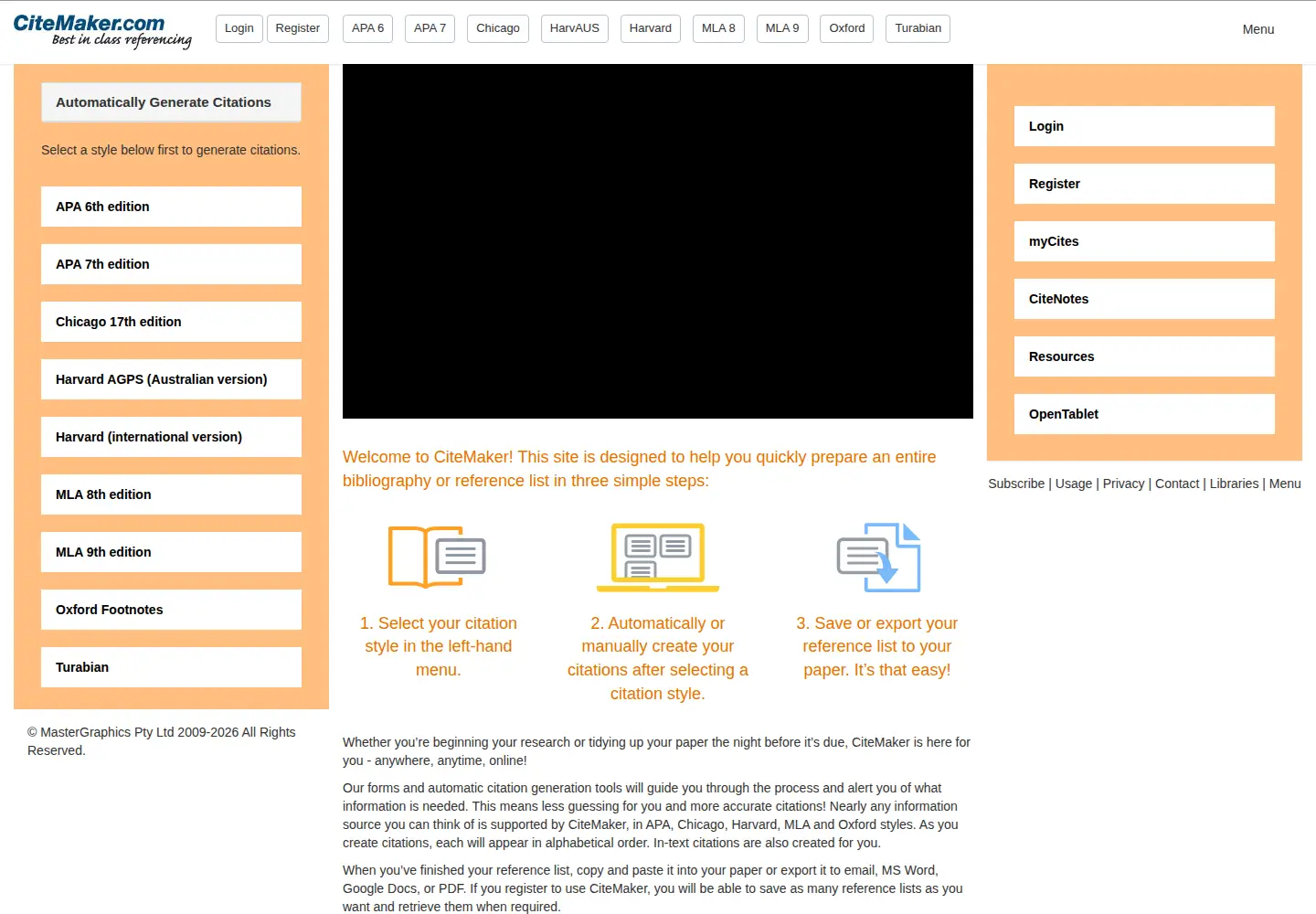 Screenshot of citemaker.com