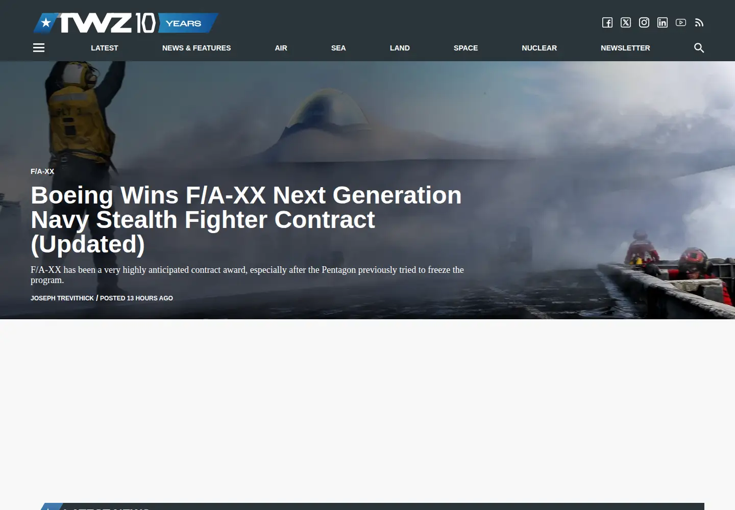 Screenshot of twz.com