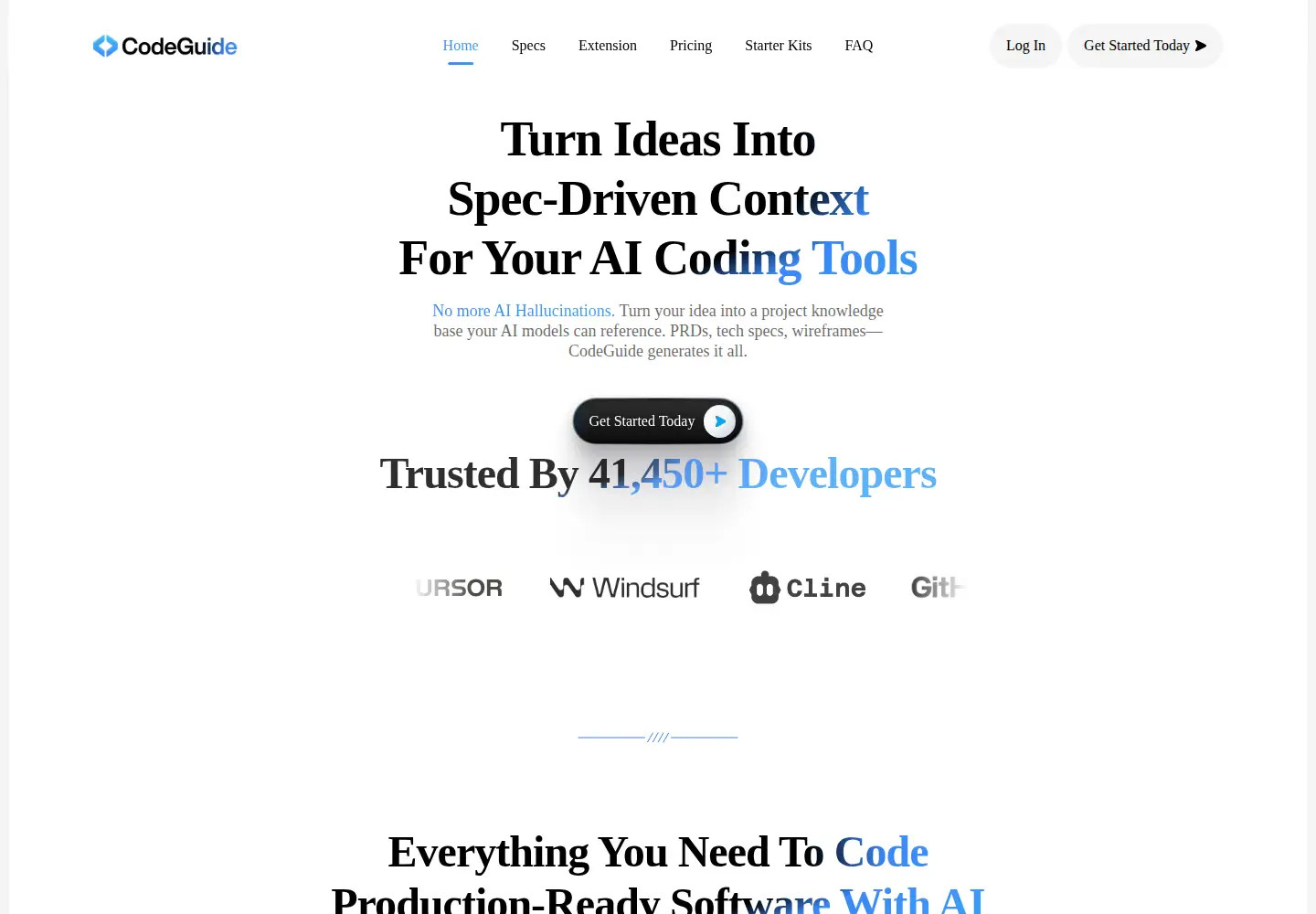 Screenshot of codeguide.dev