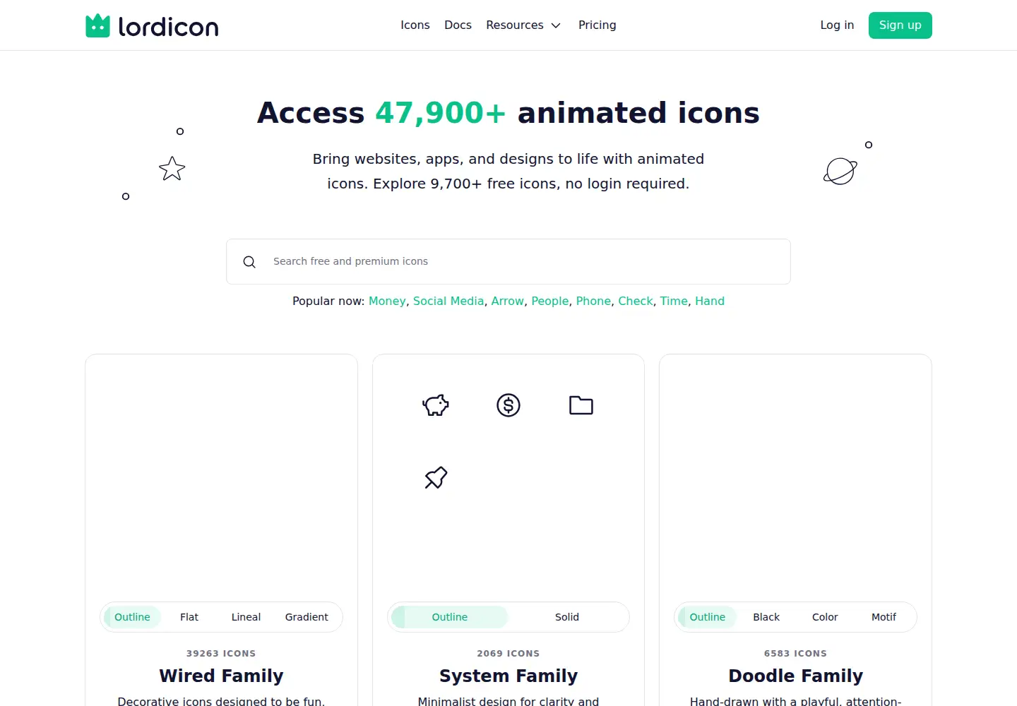 Screenshot of lordicon.com