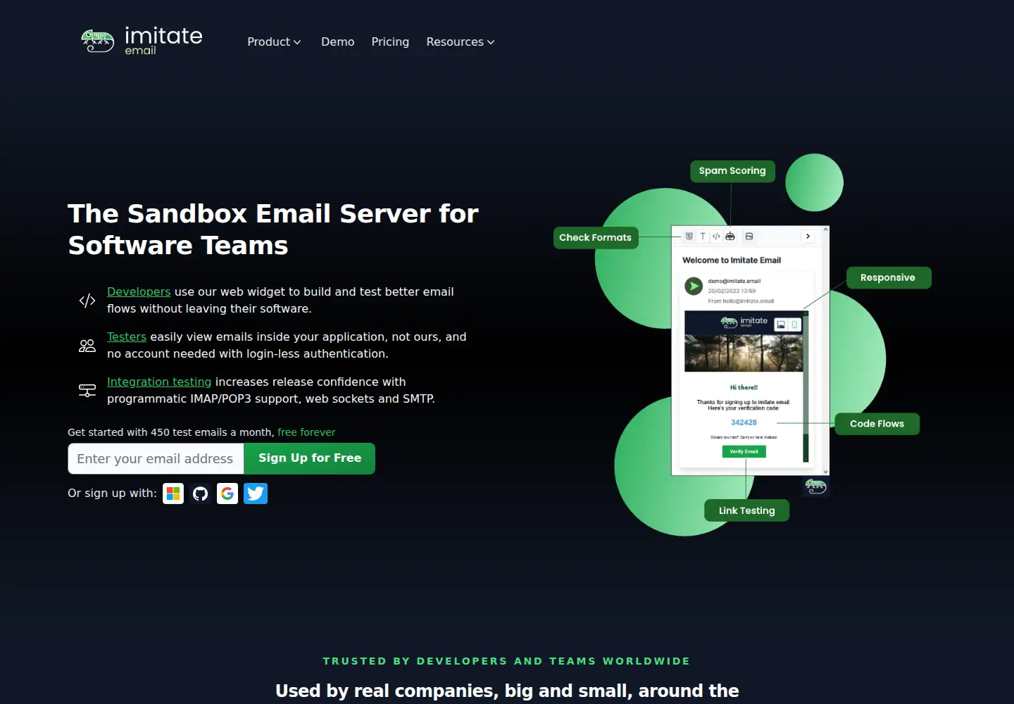 Screenshot of imitate.email