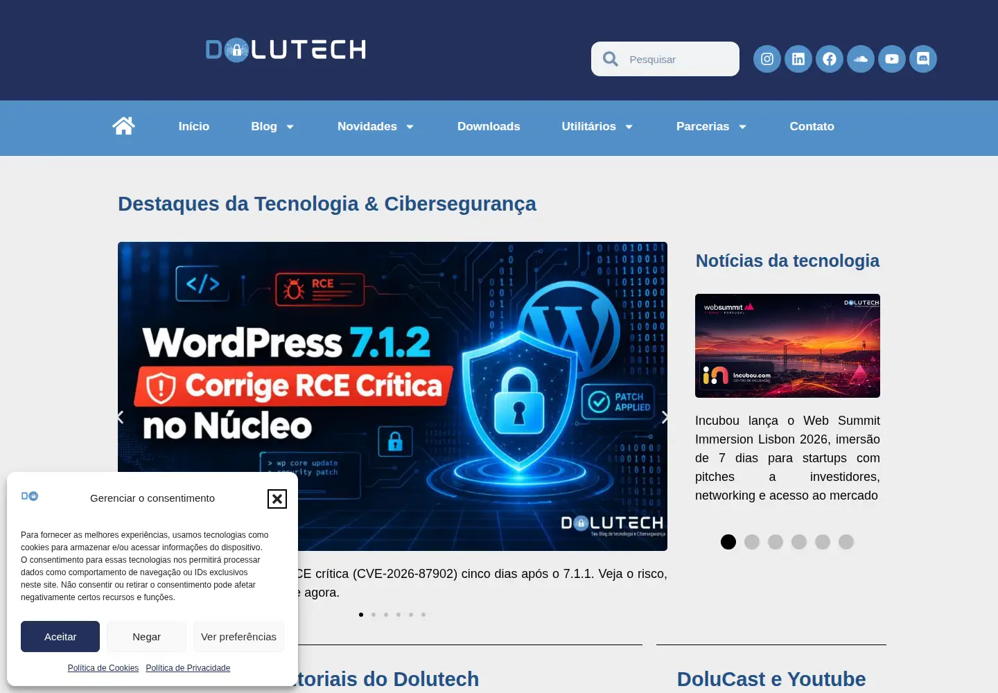 Captured homepage of dolutech.com in the current scan