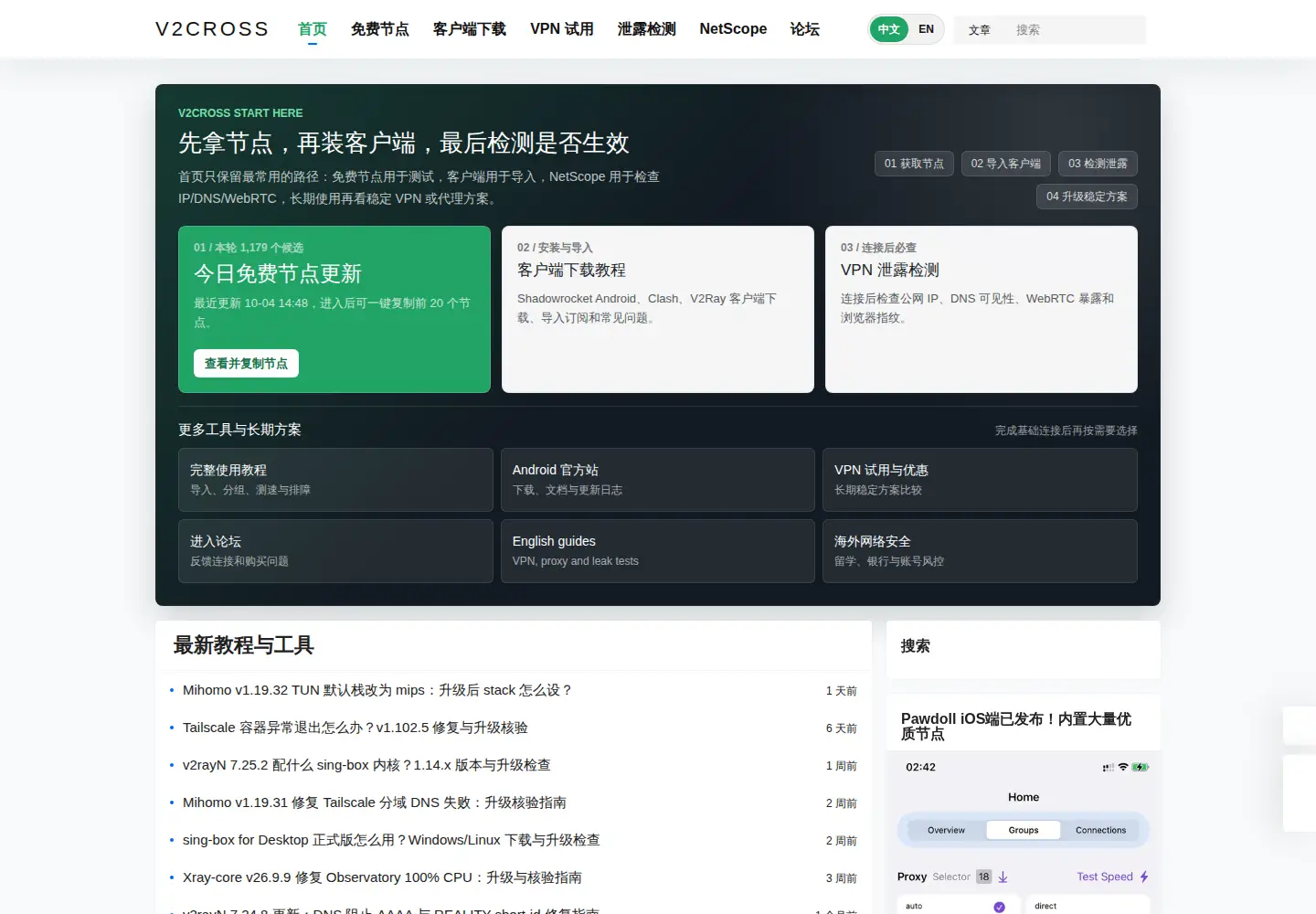 Captured homepage of v2cross.com in the current scan