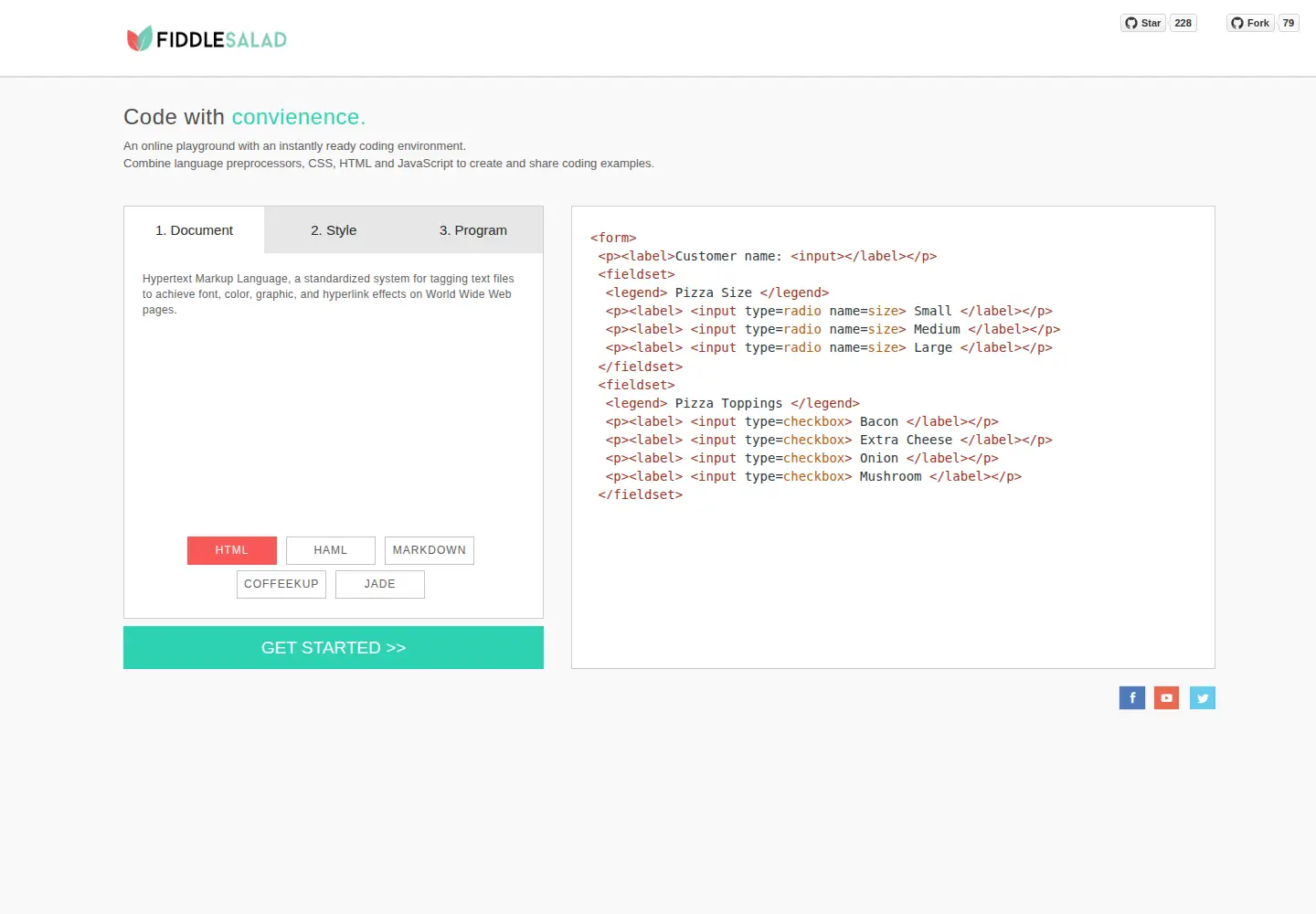 Screenshot of fiddlesalad.com