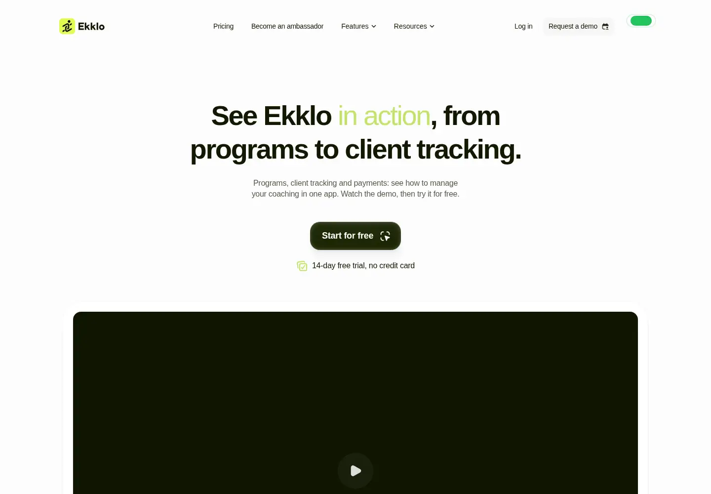 Captured homepage of ekklo.com in the current scan