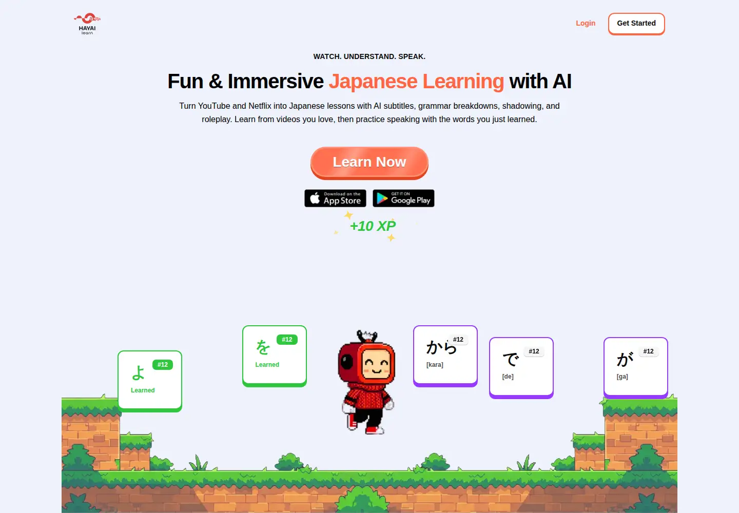 Screenshot of hayailearn.com