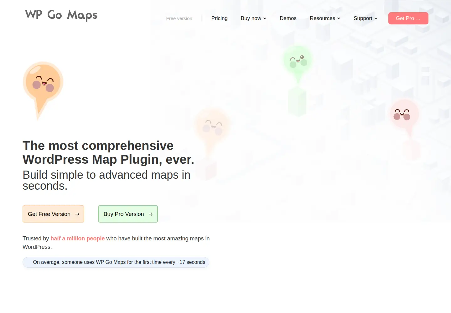 Screenshot of wpgmaps.com