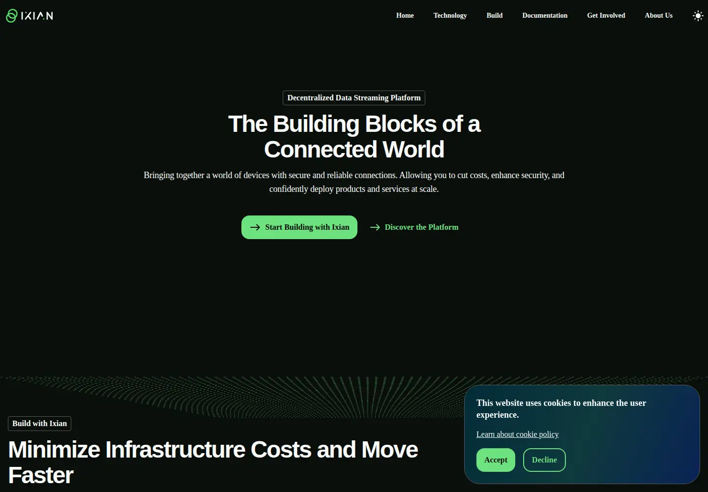 Screenshot of ixian.io