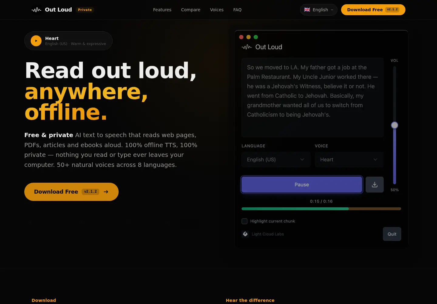 Screenshot of out-loud.io