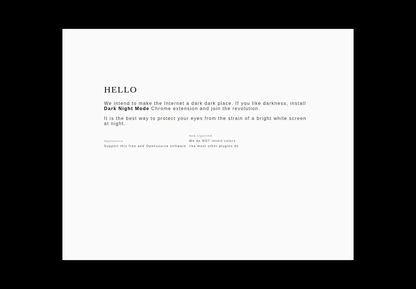 Screenshot of darknightmode.com