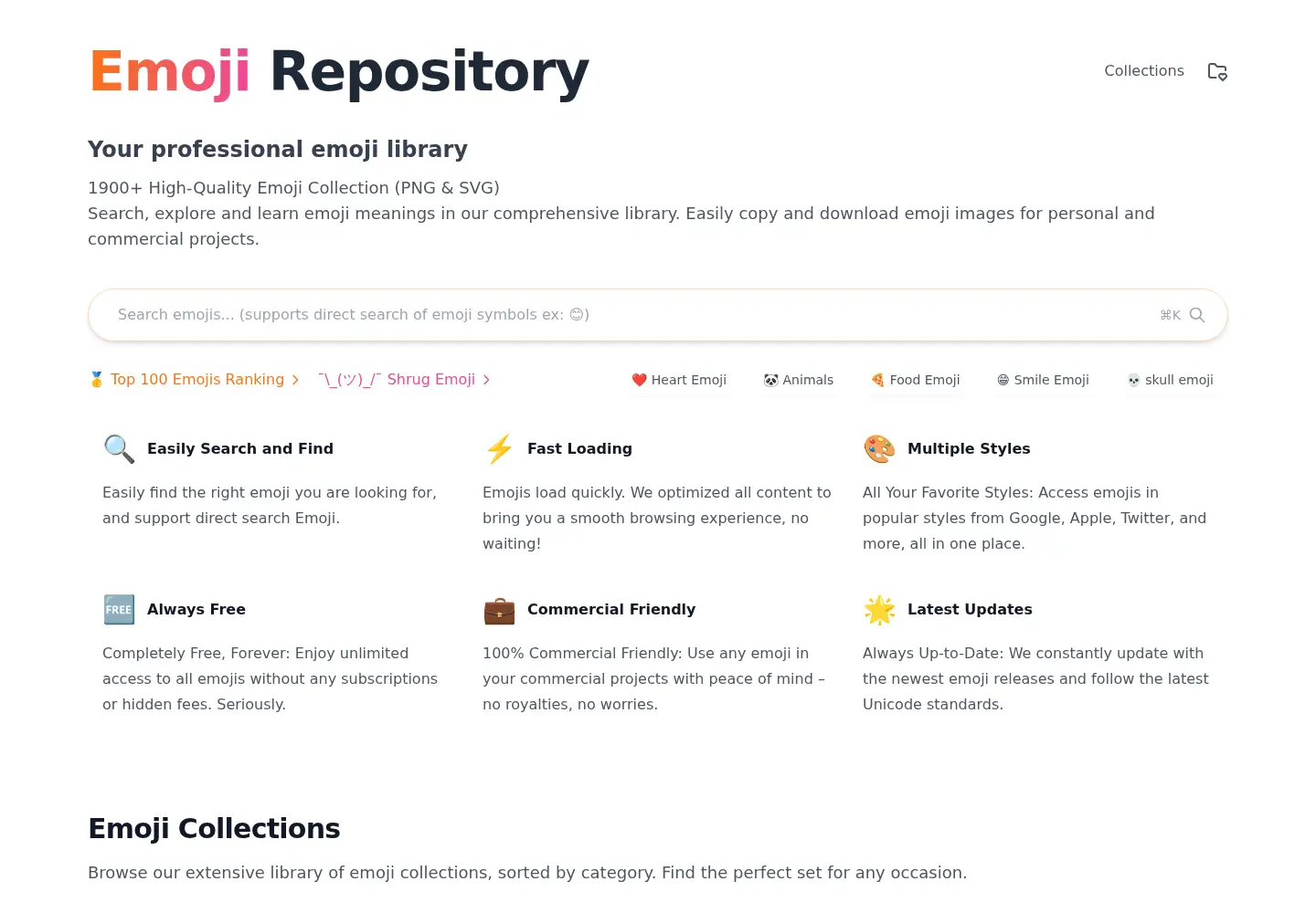 Screenshot of emojirepo.org
