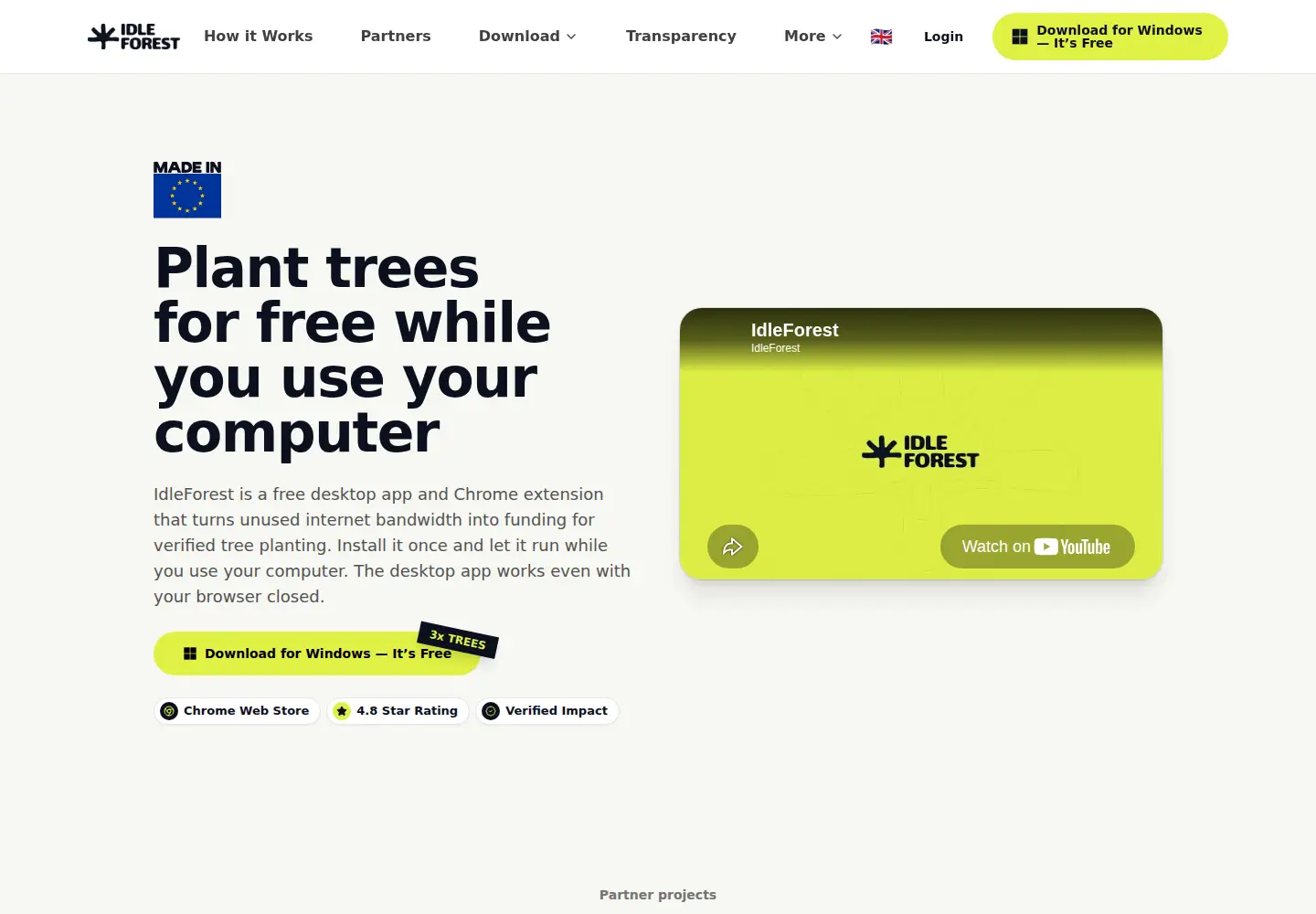 Captured homepage of idleforest.com in the current scan