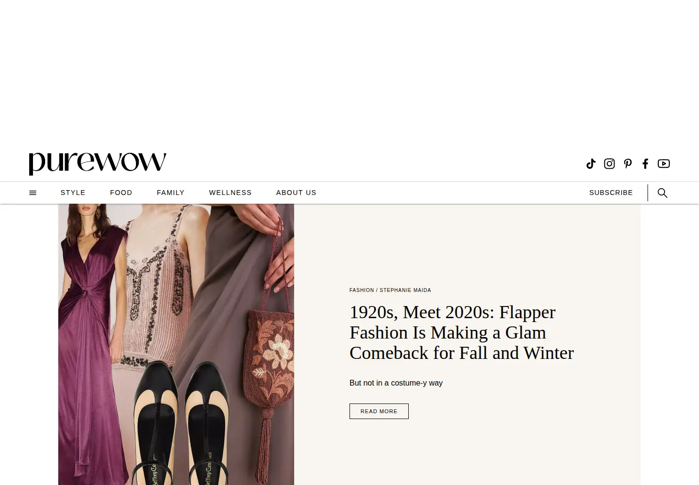 Screenshot of purewow.com