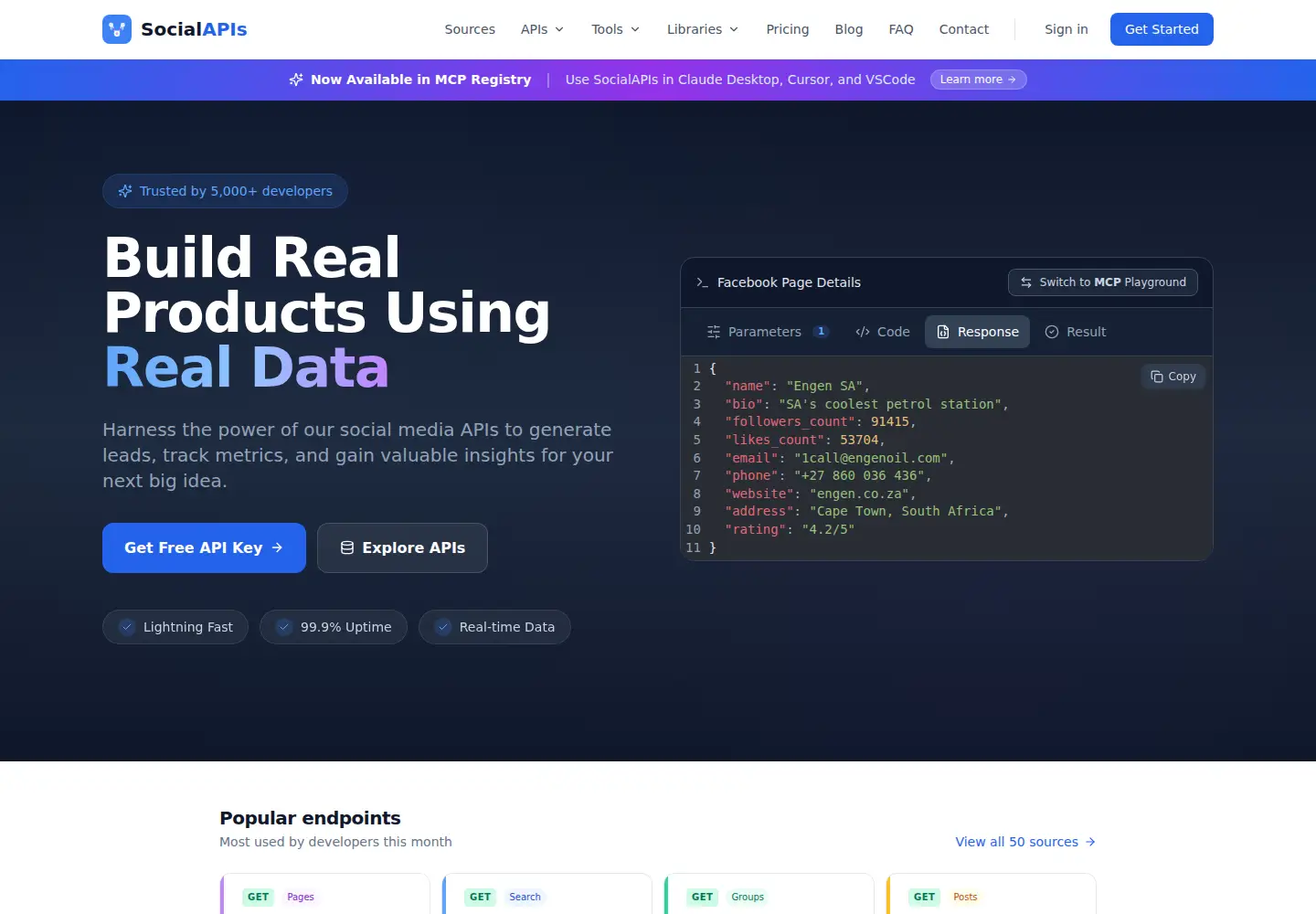 Screenshot of socialapis.io