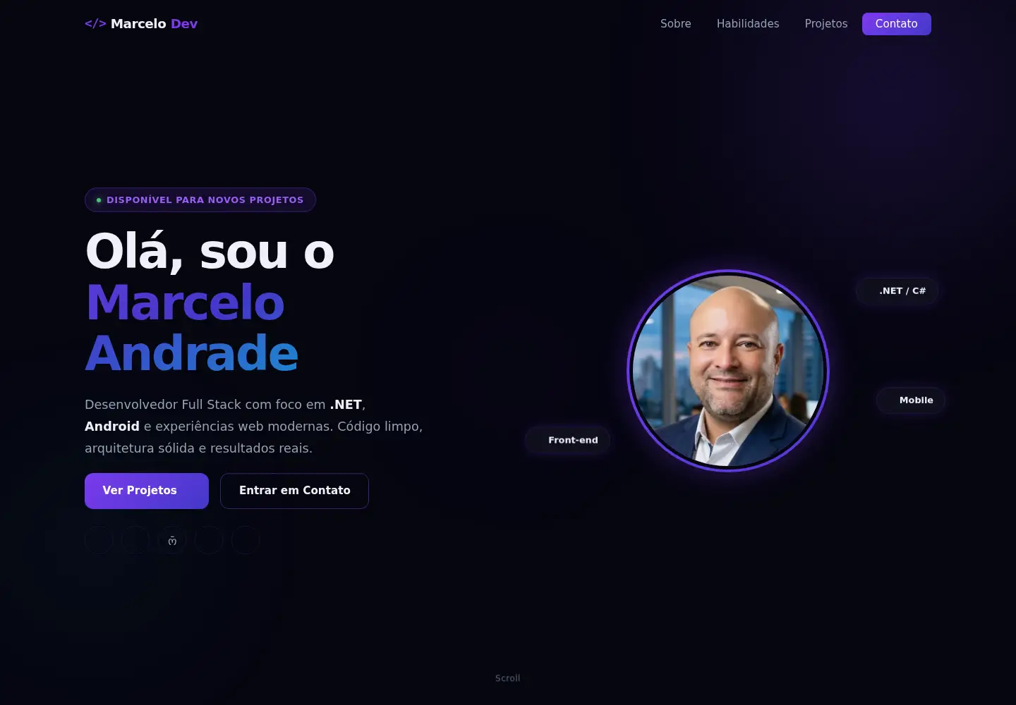 Captured homepage of marceloandrade.fot.br in the current scan