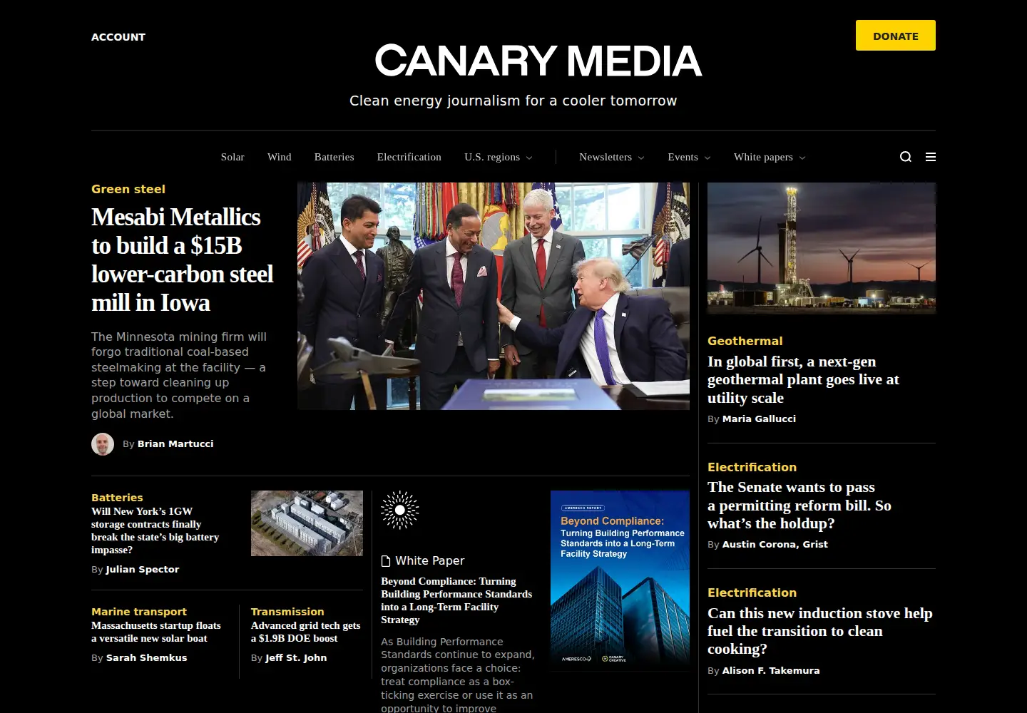 Screenshot of canarymedia.com