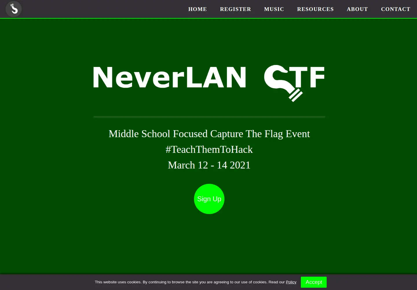 Screenshot of neverlanctf.com