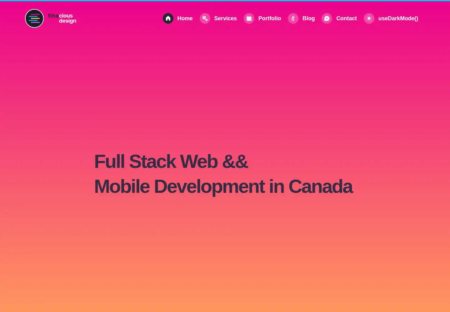 Captured homepage of tinaciousdesign.com in the current scan